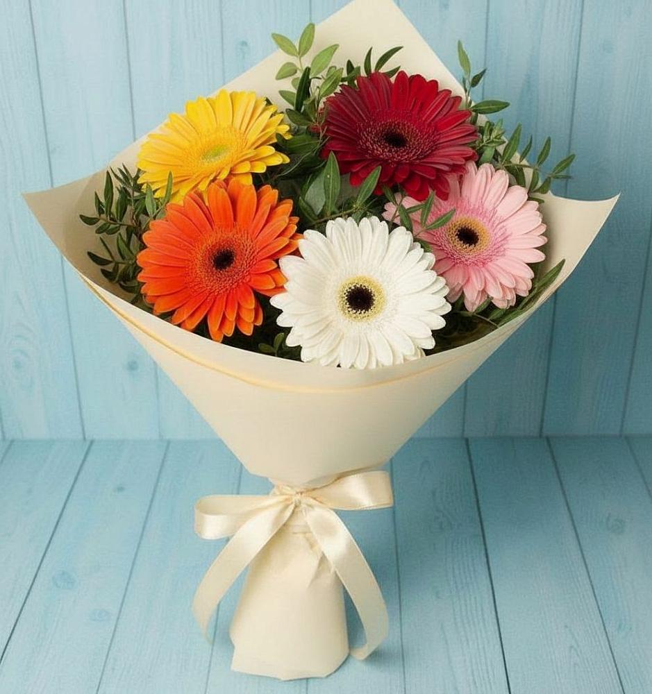 Букет цветов из: Герберы в Новохаритоново