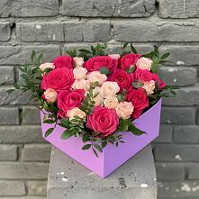 Цветочная композиция из Розы в коробке в Новохаритоново