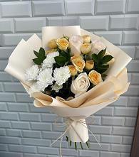 Букет цветов из:  Розы и Хризантемы в Новохаритоново