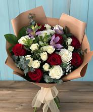 Букет цветов из:  Розы и Альстромерии #REPLACE_PRED# Новохаритоново