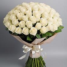 Букет 101 беля роза Белоснежка в Новохаритоново