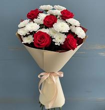 Букет цветов из:  Розы и Хризантемы в Новохаритоново