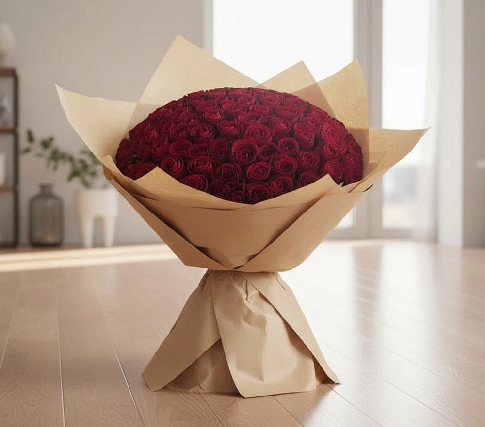 Букет 101 Красная роза в Новохаритоново