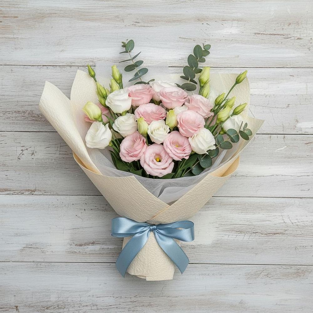 Букет цветов из: Лизиантусы в Новохаритоново